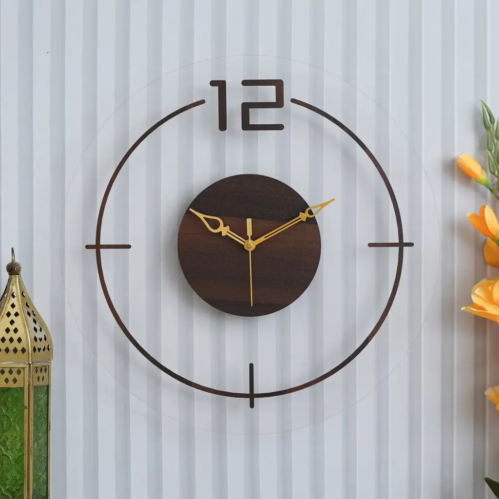 Acrylic wooden wall clock