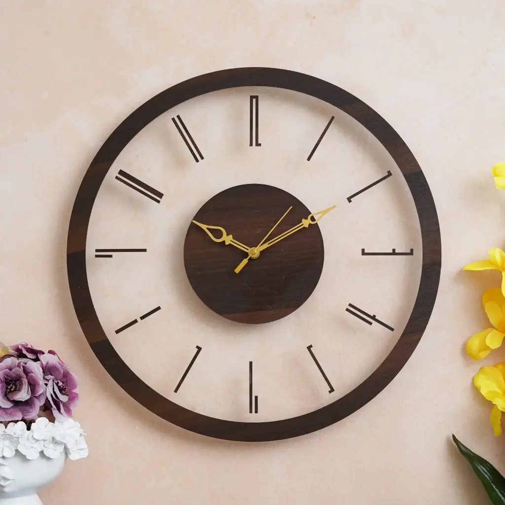 Acrylic wooden wall clock