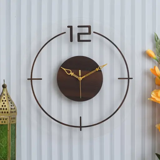 Acrylic wooden wall clock