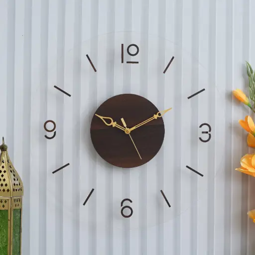 Acrylic wooden wall clock