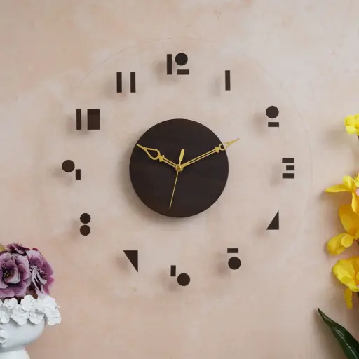 Acrylic wooden wall clock