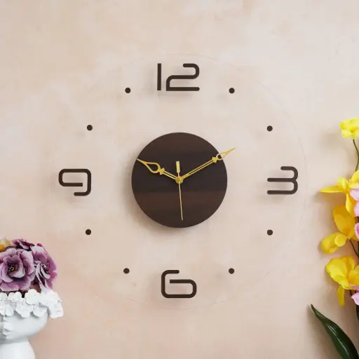 Acrylic wooden wall clock