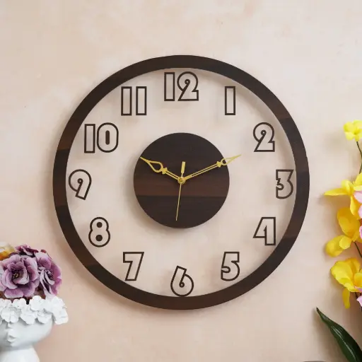 Acrylic wooden wall clock