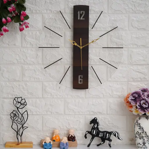 Acrylic wooden wall clock