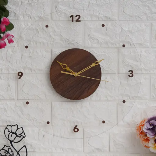 Acrylic wooden wall clock